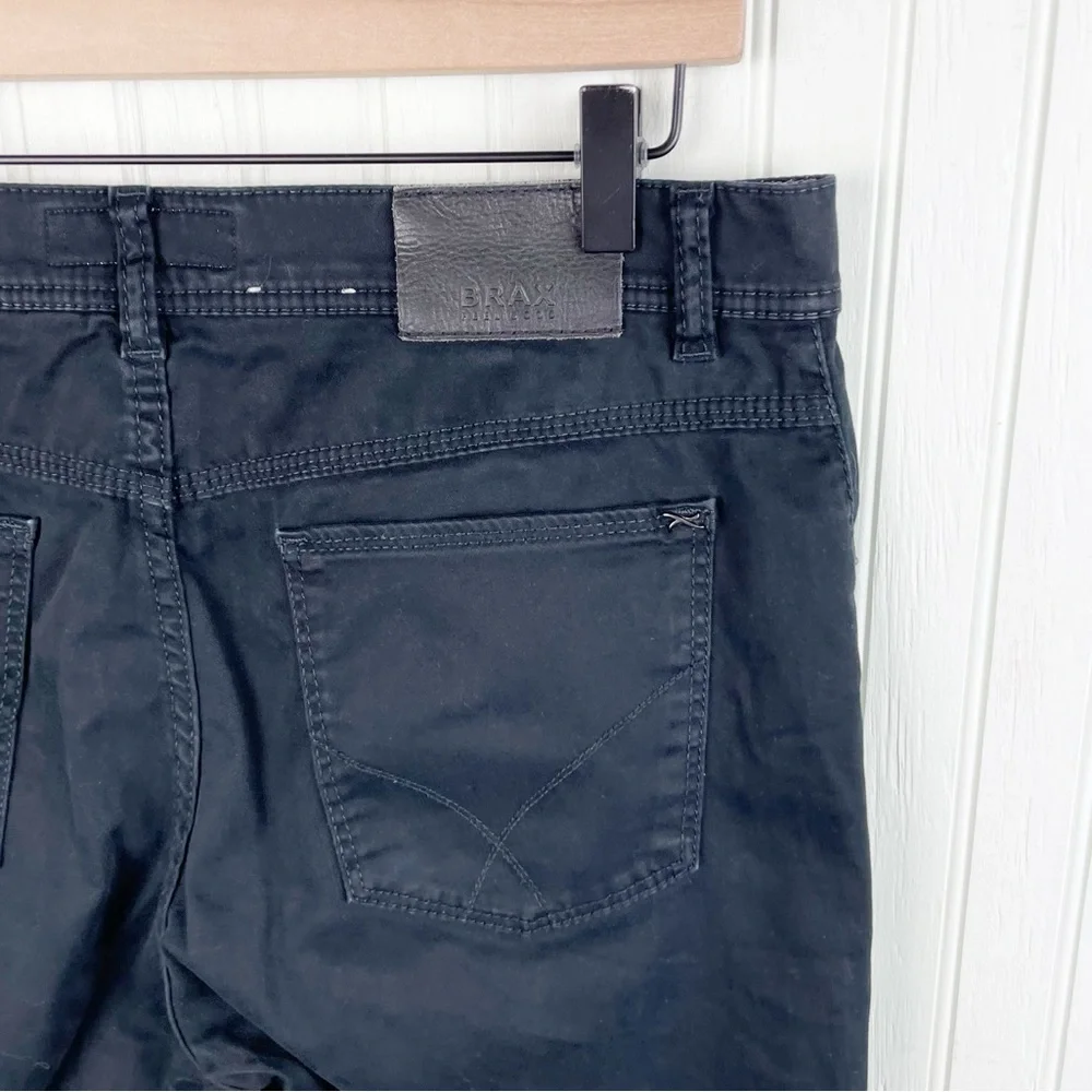 Brax Cooper Fancy Regular Fit Straight Leg Pants Solid Black Men's Size 34 - Picture 4 of 10
